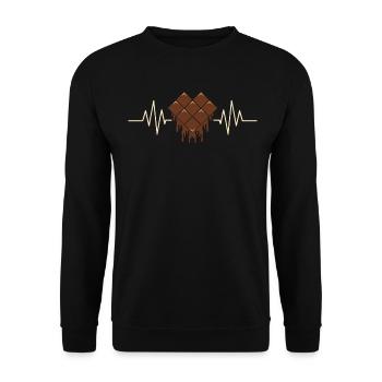 Chocolate Funny Heartbeat Choco Sweet Tooth Cocoa - Unisex Sweatshirt - black - Front - Alina (178cm) & Michal (187cm)