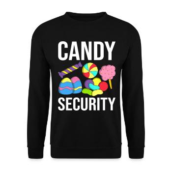 Candy Security Funny Candy Confectionery Sweet - Unisex Sweatshirt - black - Front - Alina (178cm) & Michal (187cm)