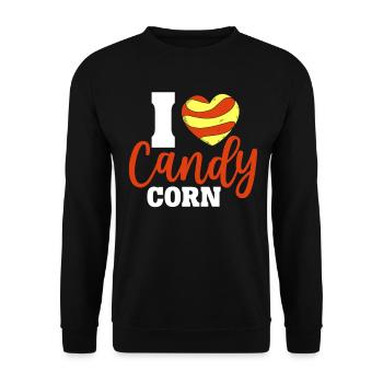 J’aime les bonbons Maïs Confiserie Sucré Bonbons - Sweat-shirt Unisexe - noir - Devant - Alina (178cm) & Michal (187cm)