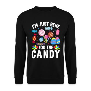 Je suis juste ici pour le bonbon drôle Sweet Tooth - Sweat-shirt Unisexe - noir - Devant - Alina (178cm) & Michal (187cm)