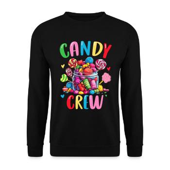 Candy Crew Sweeth Tooth confiserie Funny Candy - Sweat-shirt Unisexe - noir - Devant - Alina (178cm) & Michal (187cm)
