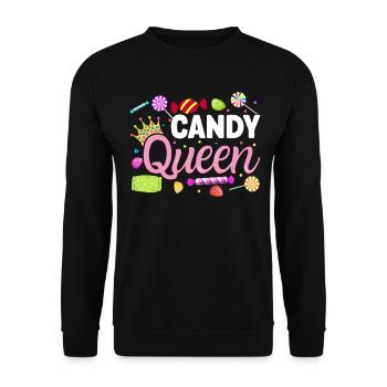 Candy Queen Confiserie Drôle Sweet Tooth Candy - Sweat-shirt Unisexe - noir - Devant - Alina (178cm) & Michal (187cm)