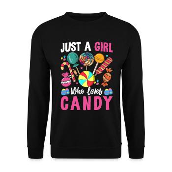 Juste une fille qui aime les bonbons drôle gourmande - Sweat-shirt Unisexe - noir - Devant - Alina (178cm) & Michal (187cm)