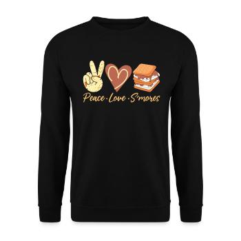 Peace Love Smores Graham Crackers Drôle Grillé - Sweat-shirt Unisexe - noir - Devant - Alina (178cm) & Michal (187cm)