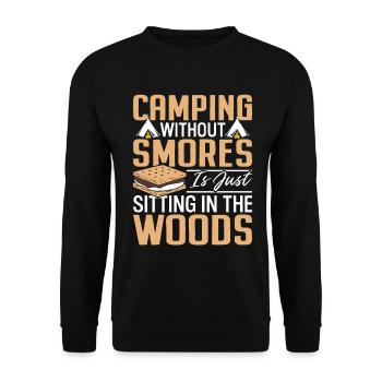 Camping drôle Smores Graham Crackers Guimauve - Sweat-shirt Unisexe - noir - Devant - Alina (178cm) & Michal (187cm)