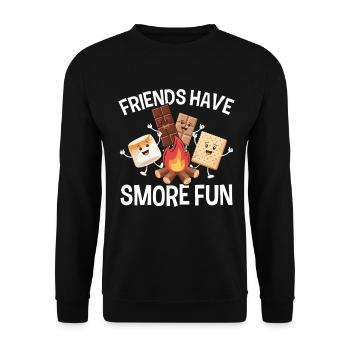 Funny Smores Craquelins Graham à la guimauve grillée - Sweat-shirt Unisexe - noir - Devant - Alina (178cm) & Michal (187cm)