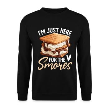 Ich bin nur hier, um die Smores Marshmallow Lustig zu machen - Unisex Pullover - Schwarz - Vorne - Alina (178cm) & Michal (187cm)