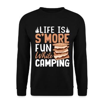 Camping drôle Smores Graham Crackers Guimauve - Sweat-shirt Unisexe - noir - Devant - Alina (178cm) & Michal (187cm)