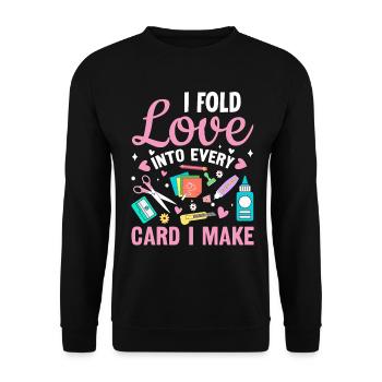 Lustige Bastelkarte machen Bastler Scrapbooking - Unisex Pullover - Schwarz - Vorne - Alina (178cm) & Michal (187cm)