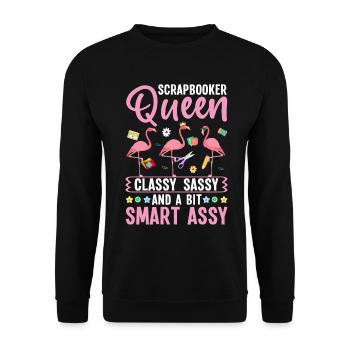 Scrapbooker Queen Funny Crafting Hobbyist - Unisex Sweatshirt - black - Front - Alina (178cm) & Michal (187cm)