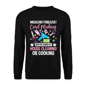 Wochenendvorhersagekarte Lustiges Scrapbooking machen - Unisex Pullover - Schwarz - Vorne - Alina (178cm) & Michal (187cm)