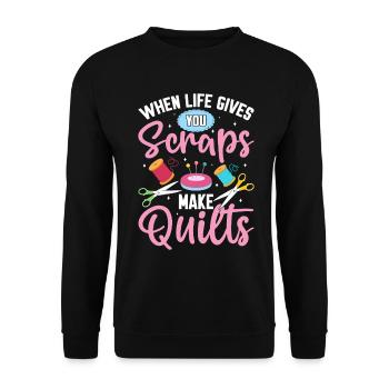 Quand la vie vous donne des restes, faites des courtepointes drôles - Sweat-shirt Unisexe - noir - Devant - Alina (178cm) & Michal (187cm)