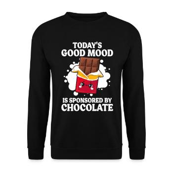 Today's Good Mood Is Sponsored By Funny Chocolate - Unisex Sweatshirt - black - Front - Alina (178cm) & Michal (187cm)