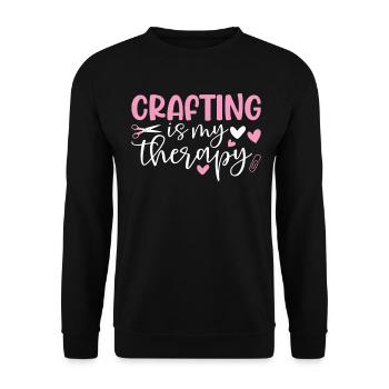 L’artisanat est ma thérapie Artisanat drôle Crochet - Sweat-shirt Unisexe - noir - Devant - Alina (178cm) & Michal (187cm)
