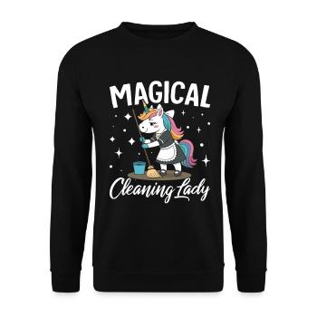 Femme de ménage Femme de ménage Femme de ménage drôle Nettoyeur - Sweat-shirt Unisexe - noir - Devant - Alina (178cm) & Michal (187cm)