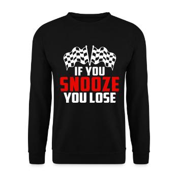 Vous somnolez, vous perdez drôle dragster de course de dragsters - Sweat-shirt Unisexe - noir - Devant - Alina (178cm) & Michal (187cm)