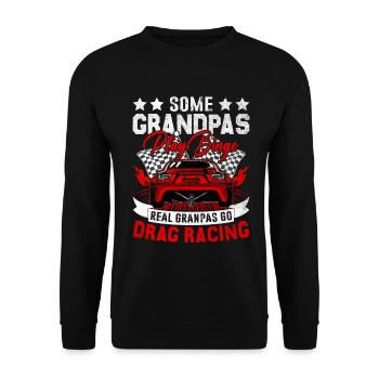 Grandpa Drag Racing Funny Dragster Grandpa Race - Unisex Sweatshirt - black - Front - Alina (178cm) & Michal (187cm)