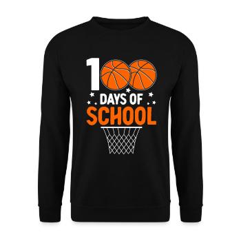 100 Days of School Funny Basketball School - Unisex Sweatshirt - black - Front - Alina (178cm) & Michal (187cm)