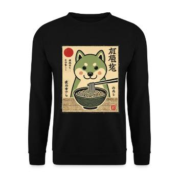 Ramen Shiba Inu Streetwear Japonais Ukiyo-E - Sweat-shirt Unisexe - noir - Devant - Alina (178cm) & Michal (187cm)