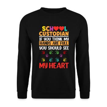 Si vous pensez que mes mains sont pleines d’école de conciergerie - Sweat-shirt Unisexe - noir - Devant - Alina (178cm) & Michal (187cm)