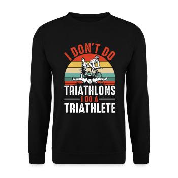 Je ne fais pas de triathlons rétro natation vélo course drôle - Sweat-shirt Unisexe - noir - Devant - Alina (178cm) & Michal (187cm)