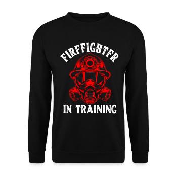 Feuerwehrmann in der Ausbildung Ersthelfer Zukunft - Unisex Pullover - Schwarz - Vorne - Alina (178cm) & Michal (187cm)
