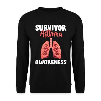 Survivant de l’asthme Sensibilisation Ruban Gris - Sweat-shirt Unisexe - noir - Devant - Alina (178cm) & Michal (187cm)