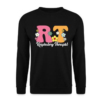 Respiratory Therapist Boho Flowers Funny - Unisex Sweatshirt - black - Front - Alina (178cm) & Michal (187cm)