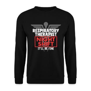 Quart de nuit Ce sera bien Drôle RT Respiratoire - Sweat-shirt Unisexe - noir - Devant - Alina (178cm) & Michal (187cm)