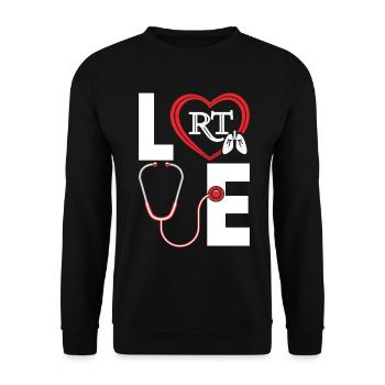 Liebe Lustige Atemtherapie Pneumologe Peds - Unisex Pullover - Schwarz - Vorne - Alina (178cm) & Michal (187cm)