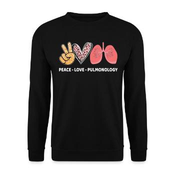 Paix Amour Pneumologie Drôle Peds RT Respiratoire - Sweat-shirt Unisexe - noir - Devant - Alina (178cm) & Michal (187cm)