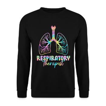Inhalothérapeute Tie Dye Healthcare Lung - Sweat-shirt Unisexe - noir - Devant - Alina (178cm) & Michal (187cm)