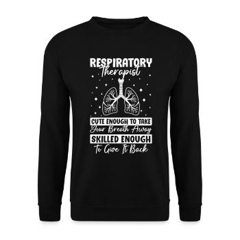 Cute Enough to Take Your Breath Funny Respiratory - Unisex Sweatshirt - black - Front - Alina (178cm) & Michal (187cm)