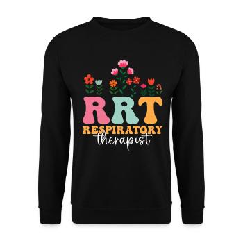 Atemtherapeut Boho Flowers Gesundheitswesen - Unisex Pullover - Schwarz - Vorne - Alina (178cm) & Michal (187cm)