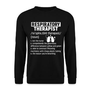 Respiratory Therapist Funny Definition Pulmonary - Unisex Sweatshirt - black - Front - Alina (178cm) & Michal (187cm)