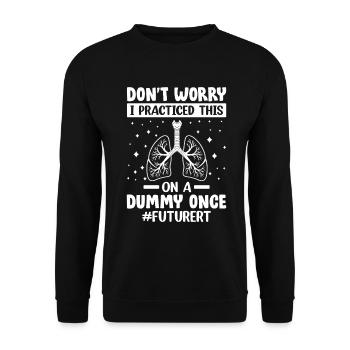 J’ai pratiqué cela sur un mannequin une fois futur RT - Sweat-shirt Unisexe - noir - Devant - Alina (178cm) & Michal (187cm)