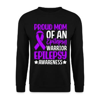 Proud Mom Of An Epilepsy Warrior Epilepsy Mom - Unisex Sweatshirt - black - Front - Alina (178cm) & Michal (187cm)
