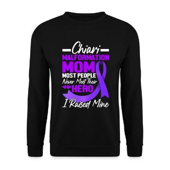 Chiari Malformation Mom Lila Schleife ACM - Unisex Pullover - Schwarz - Vorne - Alina (178cm) & Michal (187cm)