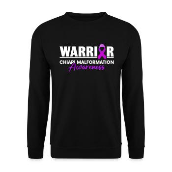 Chiari Malformation Warrior Purple Ribbon ACM - Unisex Sweatshirt - black - Front - Alina (178cm) & Michal (187cm)