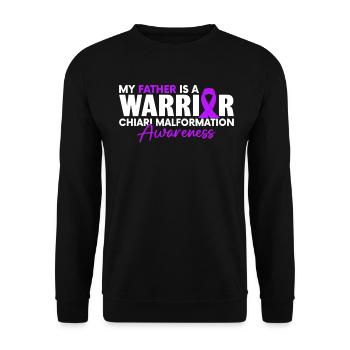 My Father Is A Warrior Purple Ribbon Chiari - Unisex Sweatshirt - black - Front - Alina (178cm) & Michal (187cm)