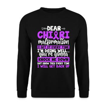 Dear Chiari Malformation Purple Ribbon ACM Chiari - Unisex Sweatshirt - black - Front - Alina (178cm) & Michal (187cm)