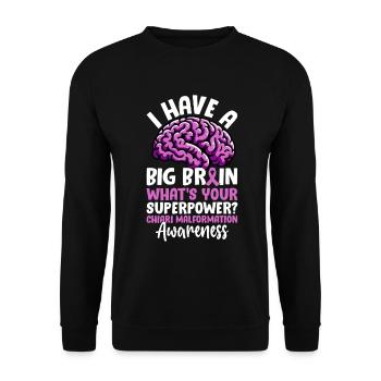 I Have A Big Brain Purple Chiari Malformation - Unisex Sweatshirt - black - Front - Alina (178cm) & Michal (187cm)