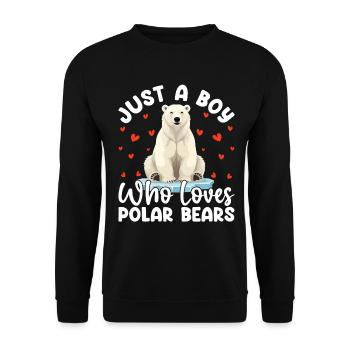 Just A Boy Who Loves Polar Bears Marine Arctic - Unisex Sweatshirt - black - Front - Alina (178cm) & Michal (187cm)