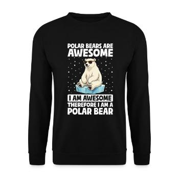 Polar Bears Are Awesome Marine Mammals Bear - Unisex Sweatshirt - black - Front - Alina (178cm) & Michal (187cm)