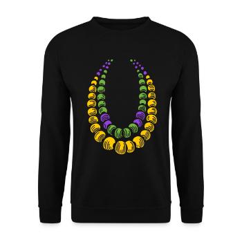 Colliers colorés de Mardi Gras pour les fêtards - Sweat-shirt Unisexe - noir - Devant - Alina (178cm) & Michal (187cm)