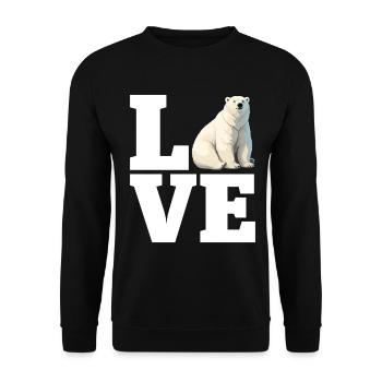 Love Funny Polar Bear White Marine Mammal Arctic - Unisex Sweatshirt - black - Front - Alina (178cm) & Michal (187cm)