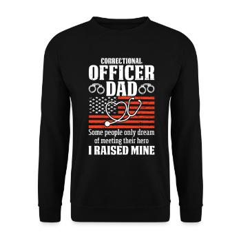 Justizvollzugsbeamter Vater USA Flagge Lustig Vater - Unisex Pullover - Schwarz - Vorne - Alina (178cm) & Michal (187cm)