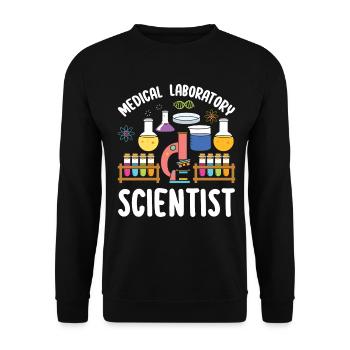 Scientifique de laboratoire médical Travailleur médical Drôle - Sweat-shirt Unisexe - noir - Devant - Alina (178cm) & Michal (187cm)