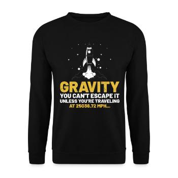 Gravité Vous ne pouvez pas y échapper Drôle Science de la gravité - Sweat-shirt Unisexe - noir - Devant - Alina (178cm) & Michal (187cm)