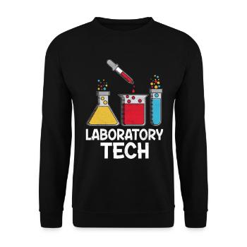 Technicien de laboratoire Drôle MLS Scientifique de laboratoire Médical - Sweat-shirt Unisexe - noir - Devant - Alina (178cm) & Michal (187cm)
